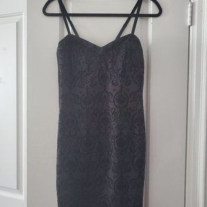 Sexy velvet overlay mini dress